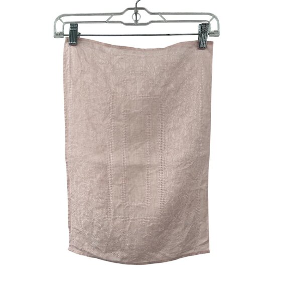 Vintage Linen Cutwork Embroidered Placemats Set of 4 Dusty Pink Used 14x13 - Picture 15 of 16